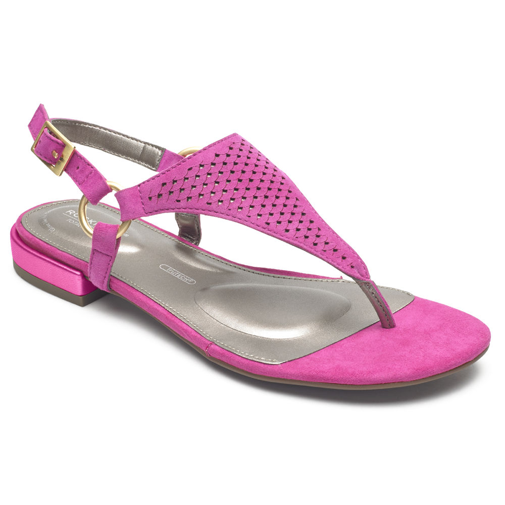 Rockport Sandals Womens Shop - Rockport Total Motion Zosia Thong Pink